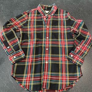 Crewcuts plaid long sleeve button down dress shirt, Christmas, size 12